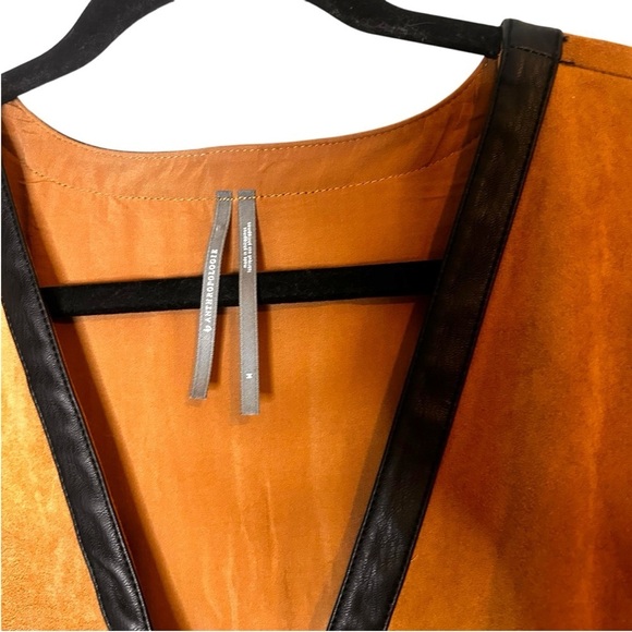 By Anthropologie Faux Suede Shell Mini Dress- Brown with Black Trim- Size Medium - Picture 8 of 11